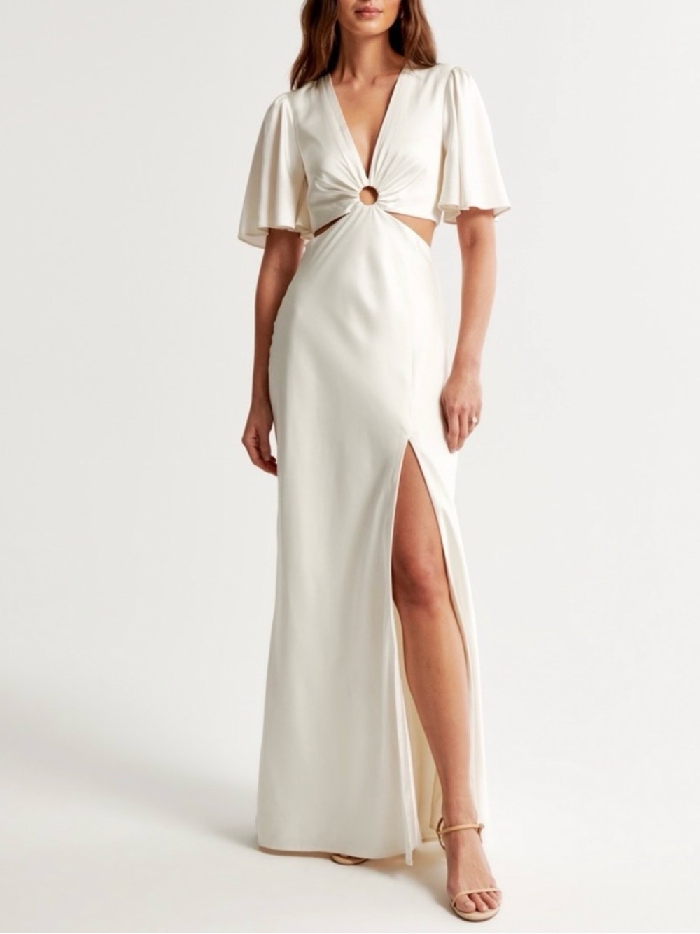 Abercrombie Angel Sleeve Maxi Dress with cut outs and ring detail